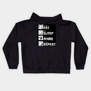 Eat Sleep Anime Repeat Kids Hoodie